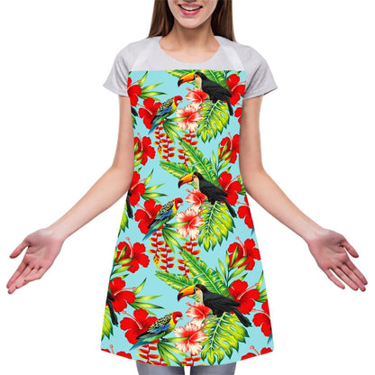 Toucan Parrot Tropical Pattern Print Adjustable Apron