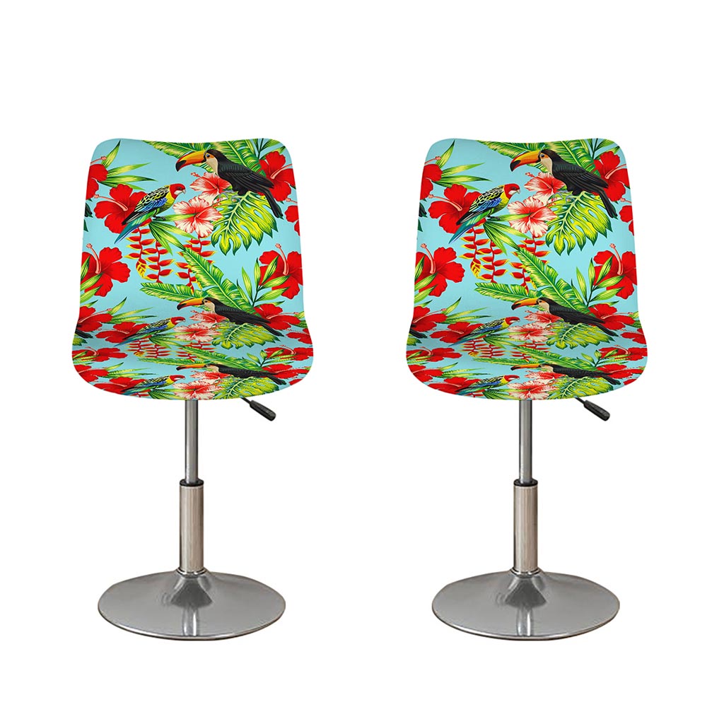 Toucan Parrot Tropical Pattern Print Bar Stool Covers