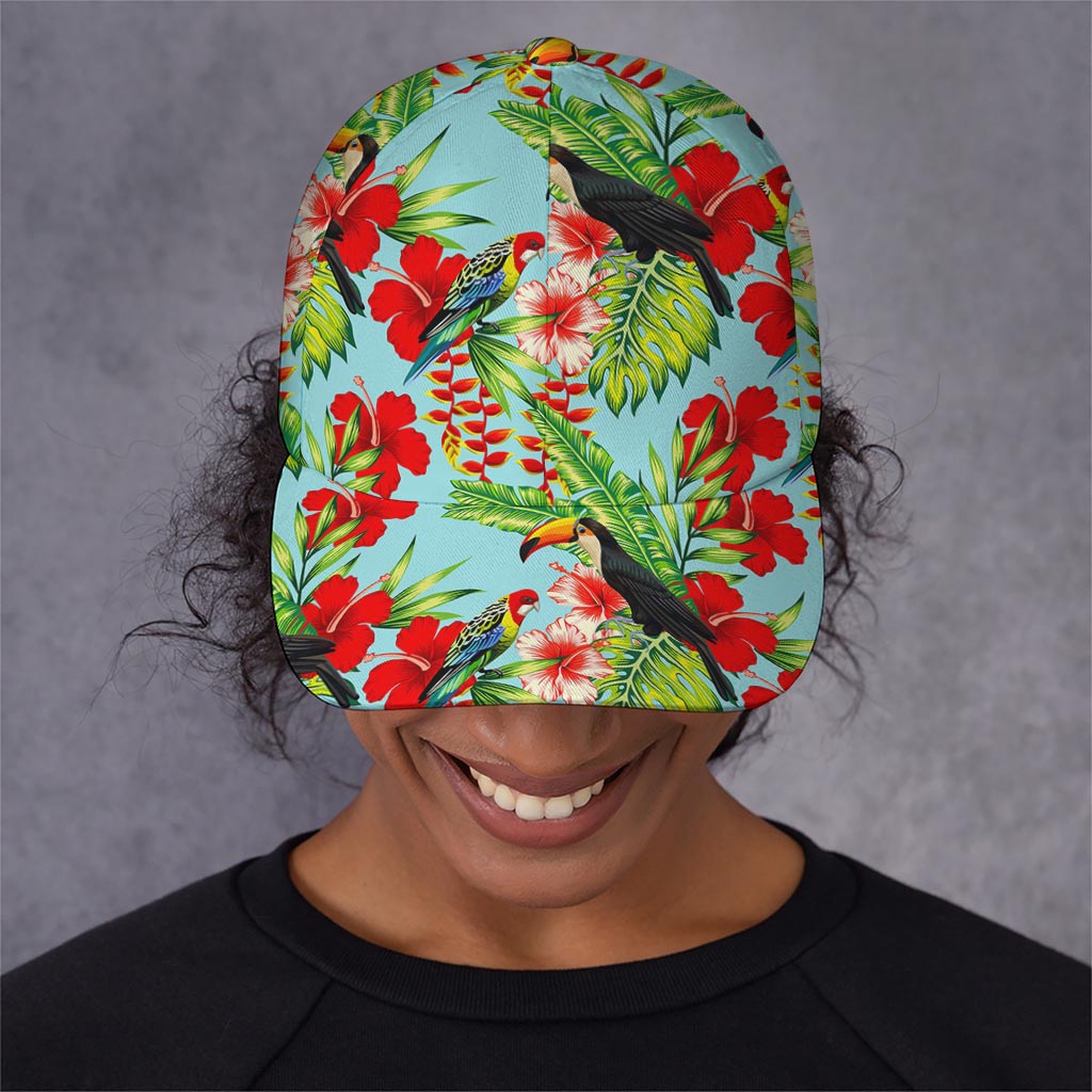 Toucan Parrot Tropical Pattern Print Baseball Cap