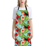 Toucan Parrot Tropical Pattern Print Bib Apron With Pocket