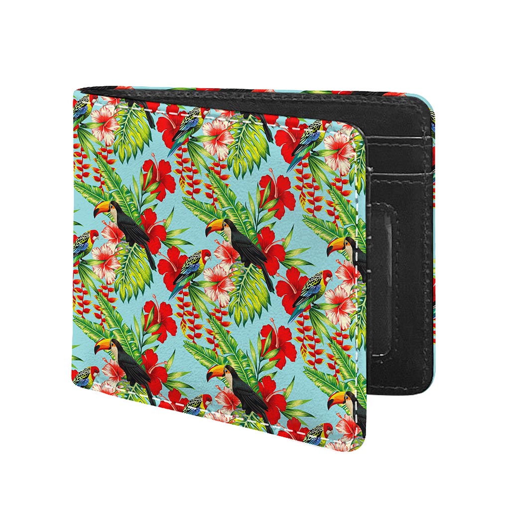 Toucan Parrot Tropical Pattern Print Bifold Wallet