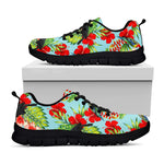 Toucan Parrot Tropical Pattern Print Black Running Shoes