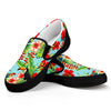 Toucan Parrot Tropical Pattern Print Black Slip On Sneakers