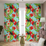 Toucan Parrot Tropical Pattern Print Blackout Pencil Pleat Curtains