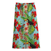 Toucan Parrot Tropical Pattern Print Cotton Front Slit Maxi Skirt