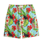 Toucan Parrot Tropical Pattern Print Cotton Shorts