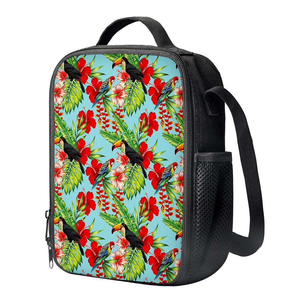 Toucan Parrot Tropical Pattern Print Crossbody Lunch Bag