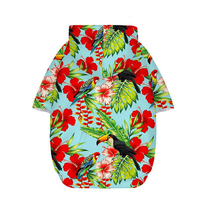 Toucan Parrot Tropical Pattern Print Dog Zip Up Hoodie