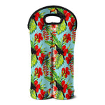 Toucan Parrot Tropical Pattern Print Double Neoprene Wine Tote