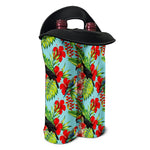 Toucan Parrot Tropical Pattern Print Double Neoprene Wine Tote