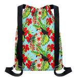 Toucan Parrot Tropical Pattern Print Drawstring Backpack