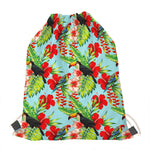 Toucan Parrot Tropical Pattern Print Drawstring Bag