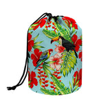 Toucan Parrot Tropical Pattern Print Drawstring Makeup Bag
