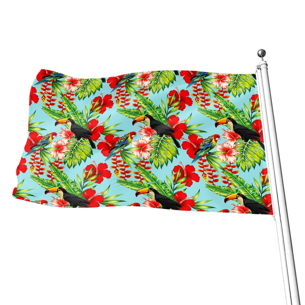 Toucan Parrot Tropical Pattern Print Flag