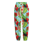 Toucan Parrot Tropical Pattern Print Fleece Lined Knit Pants