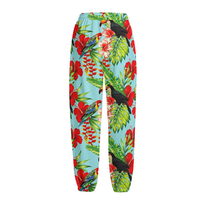 Toucan Parrot Tropical Pattern Print Fleece Lined Knit Pants