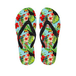 Toucan Parrot Tropical Pattern Print Flip Flops