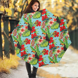 Toucan Parrot Tropical Pattern Print Foldable Umbrella