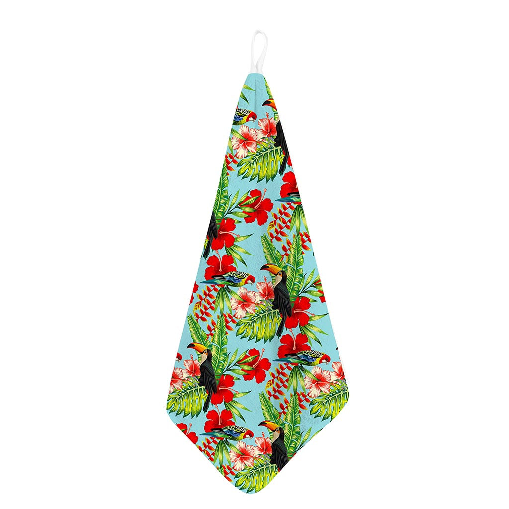 Toucan Parrot Tropical Pattern Print Hand Towel