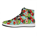 Toucan Parrot Tropical Pattern Print High Top Leather Sneakers