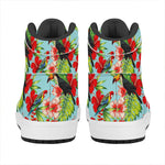 Toucan Parrot Tropical Pattern Print High Top Leather Sneakers