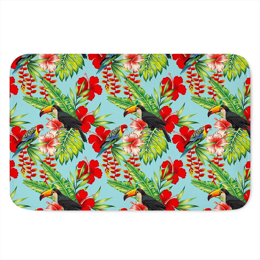 Toucan Parrot Tropical Pattern Print Indoor Door Mat
