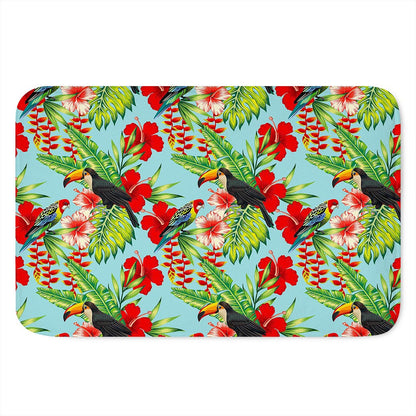 Toucan Parrot Tropical Pattern Print Indoor Door Mat