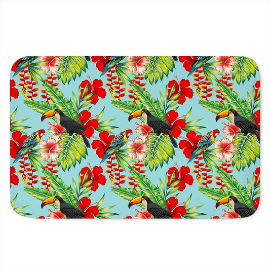 Toucan Parrot Tropical Pattern Print Indoor Door Mat
