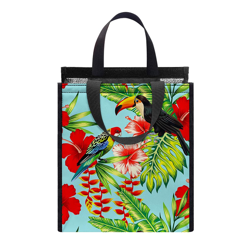 Toucan Parrot Tropical Pattern Print Insulated Lunch Tote