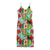 Toucan Parrot Tropical Pattern Print Jersey Midi Cami Dress