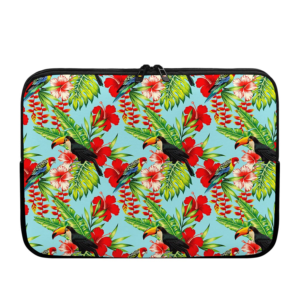 Toucan Parrot Tropical Pattern Print Laptop Sleeve