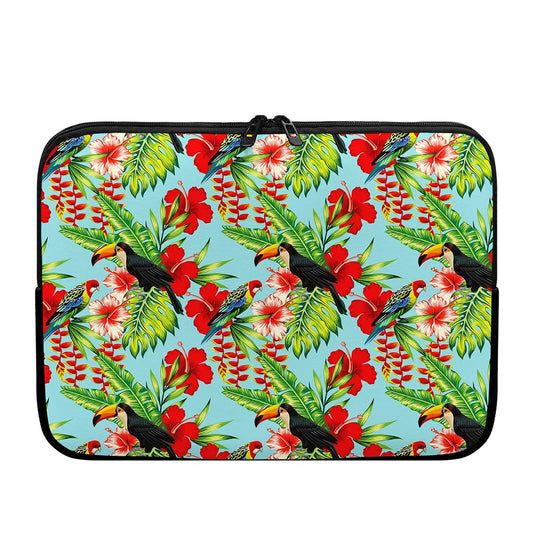 Toucan Parrot Tropical Pattern Print Laptop Sleeve