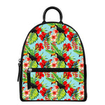 Toucan Parrot Tropical Pattern Print Leather Backpack