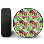 Toucan Parrot Tropical Pattern Print Leather Spare Tire Cover