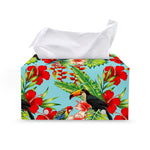 Toucan Parrot Tropical Pattern Print Leather Tissue Box Cover