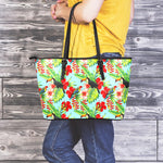 Toucan Parrot Tropical Pattern Print Leather Tote Bag