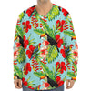 Toucan Parrot Tropical Pattern Print Long Sleeve Baseball Jersey