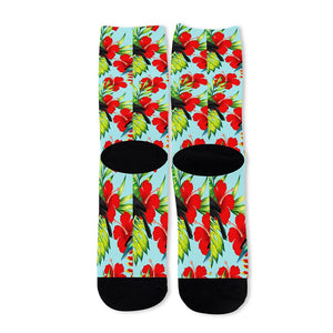 Toucan Parrot Tropical Pattern Print Long Socks