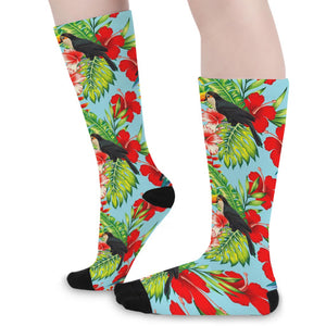 Toucan Parrot Tropical Pattern Print Long Socks