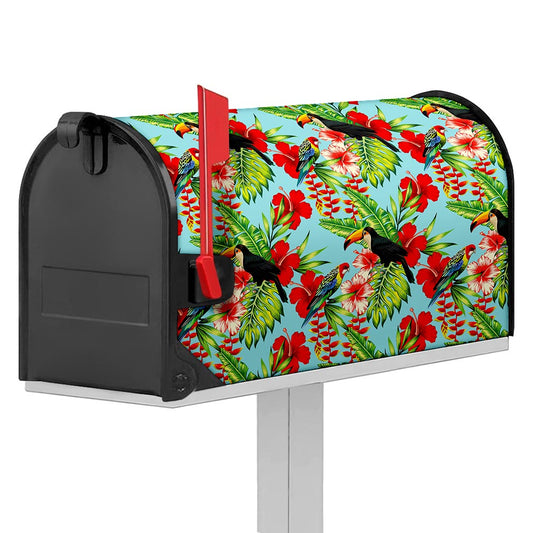 Toucan Parrot Tropical Pattern Print Mailbox Cover