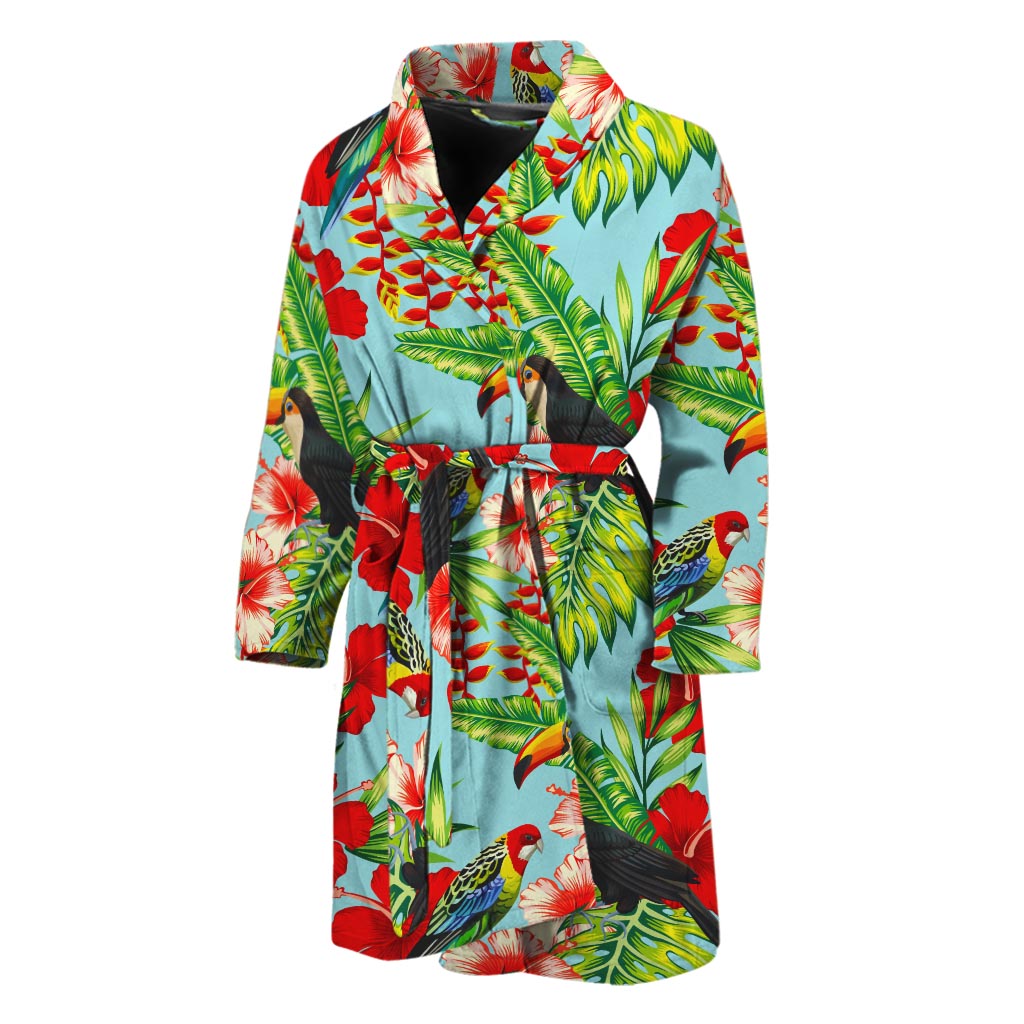 Toucan Parrot Tropical Pattern Print Men's Bathrobe