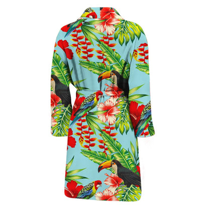 Toucan Parrot Tropical Pattern Print Men's Bathrobe