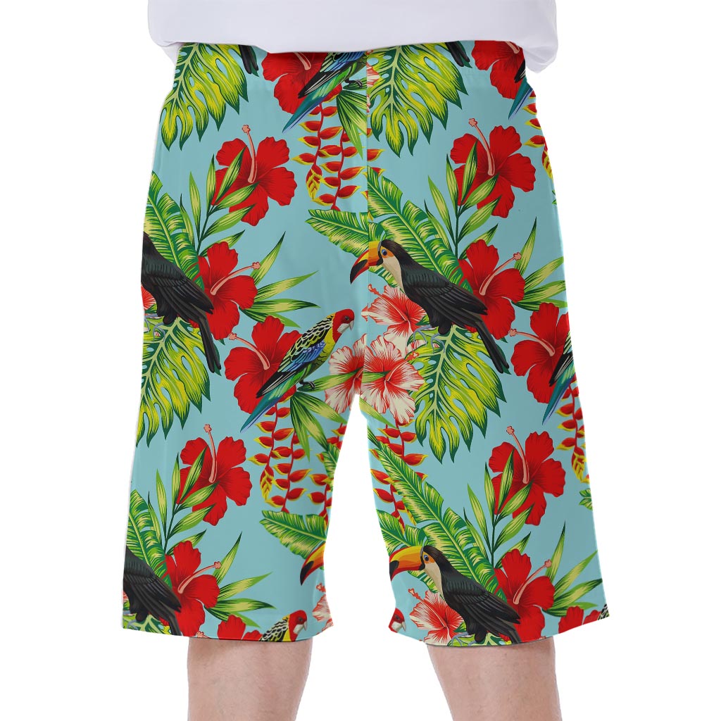 Toucan Parrot Tropical Pattern Print Men's Beach Shorts