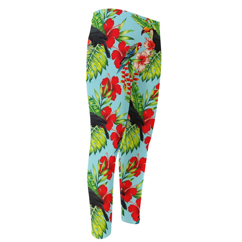 Toucan Parrot Tropical Pattern Print Men's Compression Pants