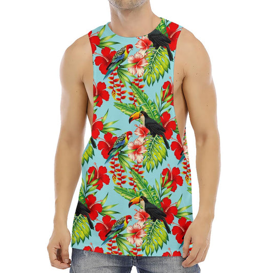 Toucan Parrot Tropical Pattern Print Men's Muscle Tank Top