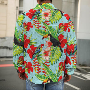 Toucan Parrot Tropical Pattern Print Men's Shirt Jacket