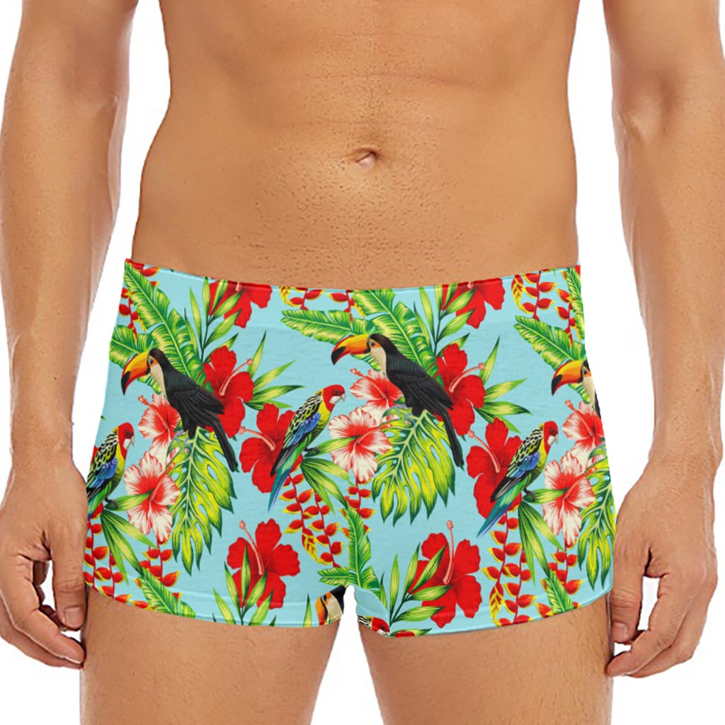 Toucan Parrot Tropical Pattern Print Men's Short Boxer Briefs
