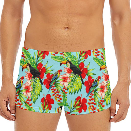 Toucan Parrot Tropical Pattern Print Men's Short Boxer Briefs