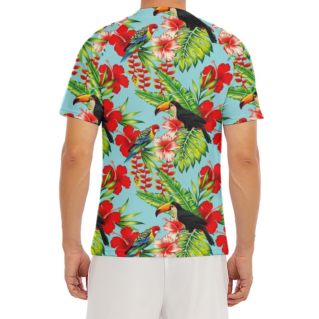 Toucan Parrot Tropical Pattern Print Men's Short Sleeve Rash Guard