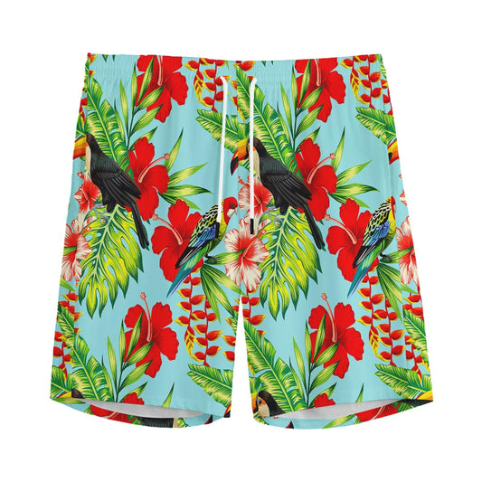 Toucan Parrot Tropical Pattern Print Men's Sports Shorts